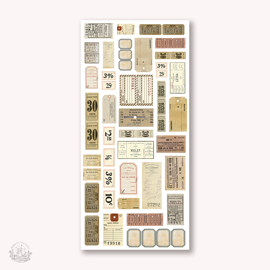 Essentials - Vintage ticket stickers (EJ101)