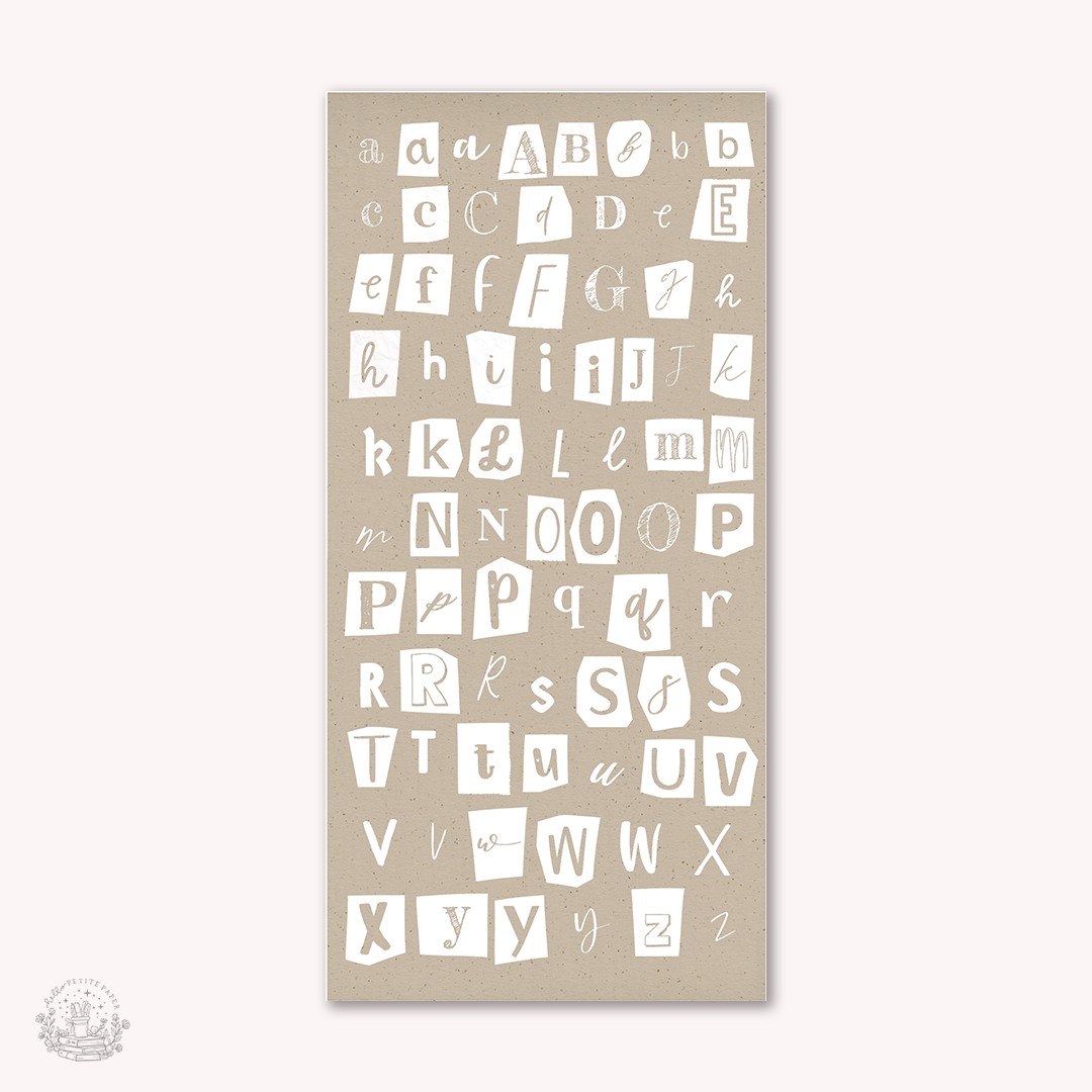Essentials - magazine letters stickers (EJ 13 14 15)