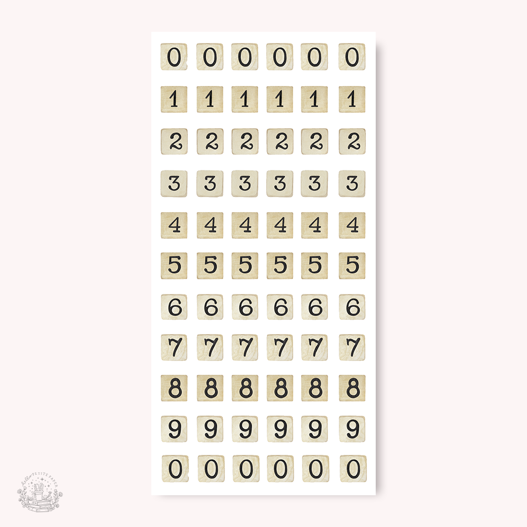 Essentials - Scrabble numbers stickers (EJ66)