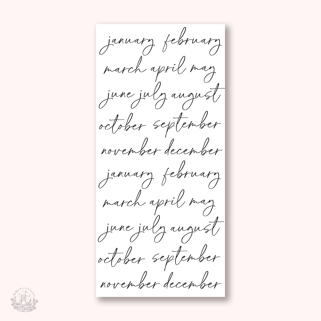 Essentials - Large monthly script stickers (EJ75)