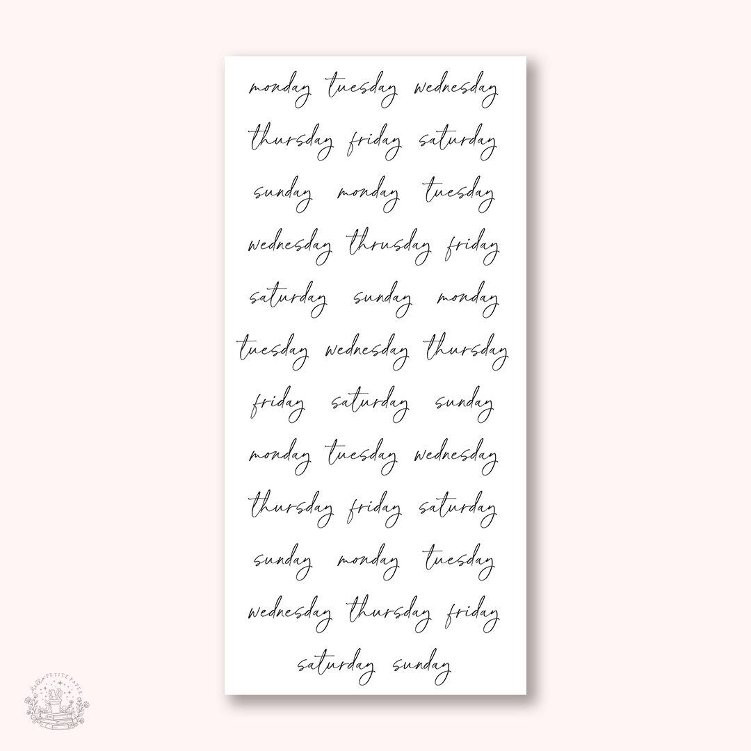 Essentials - Script week stickers (EJ82)