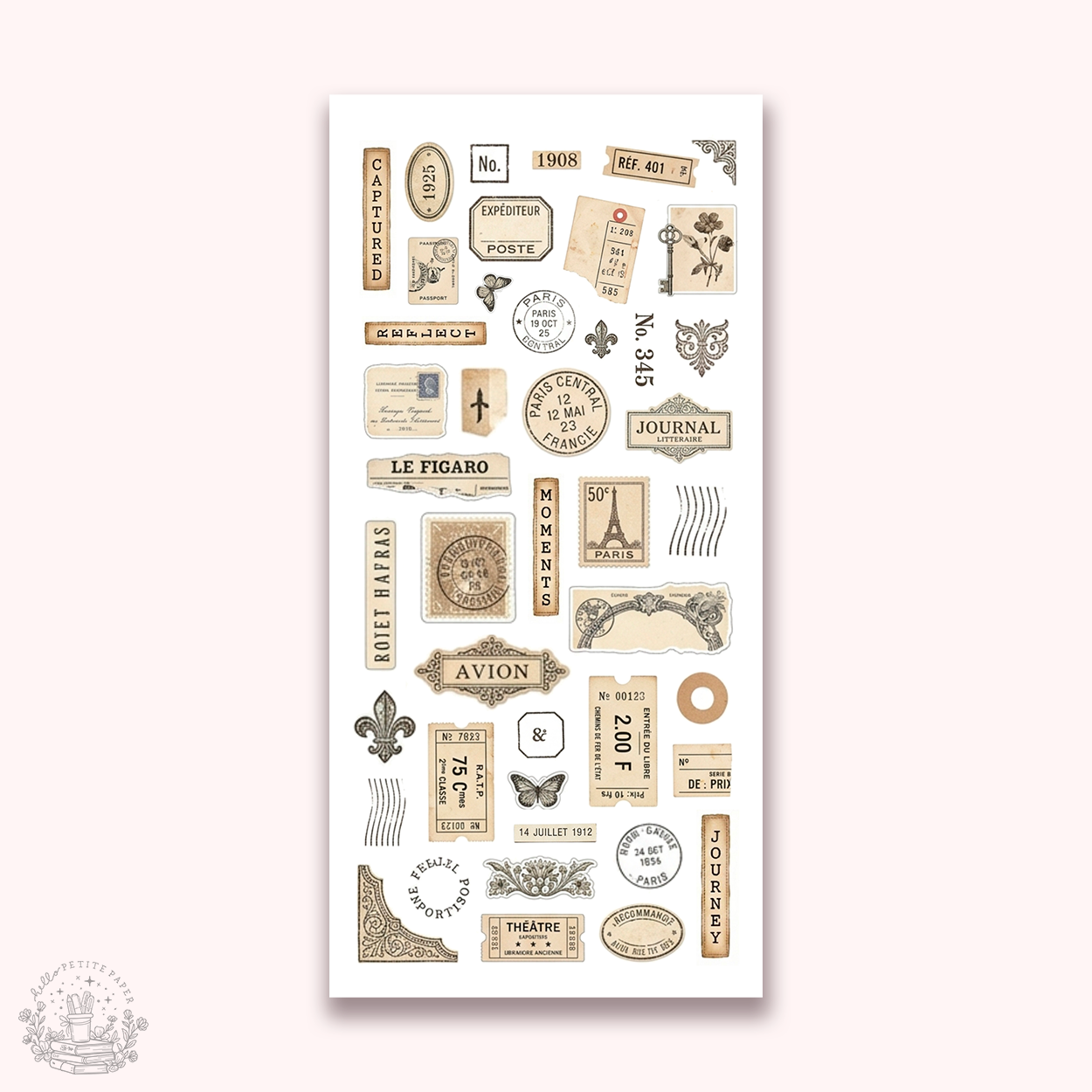 Journaling Essentials - Vintage ephemera stickers (A147)