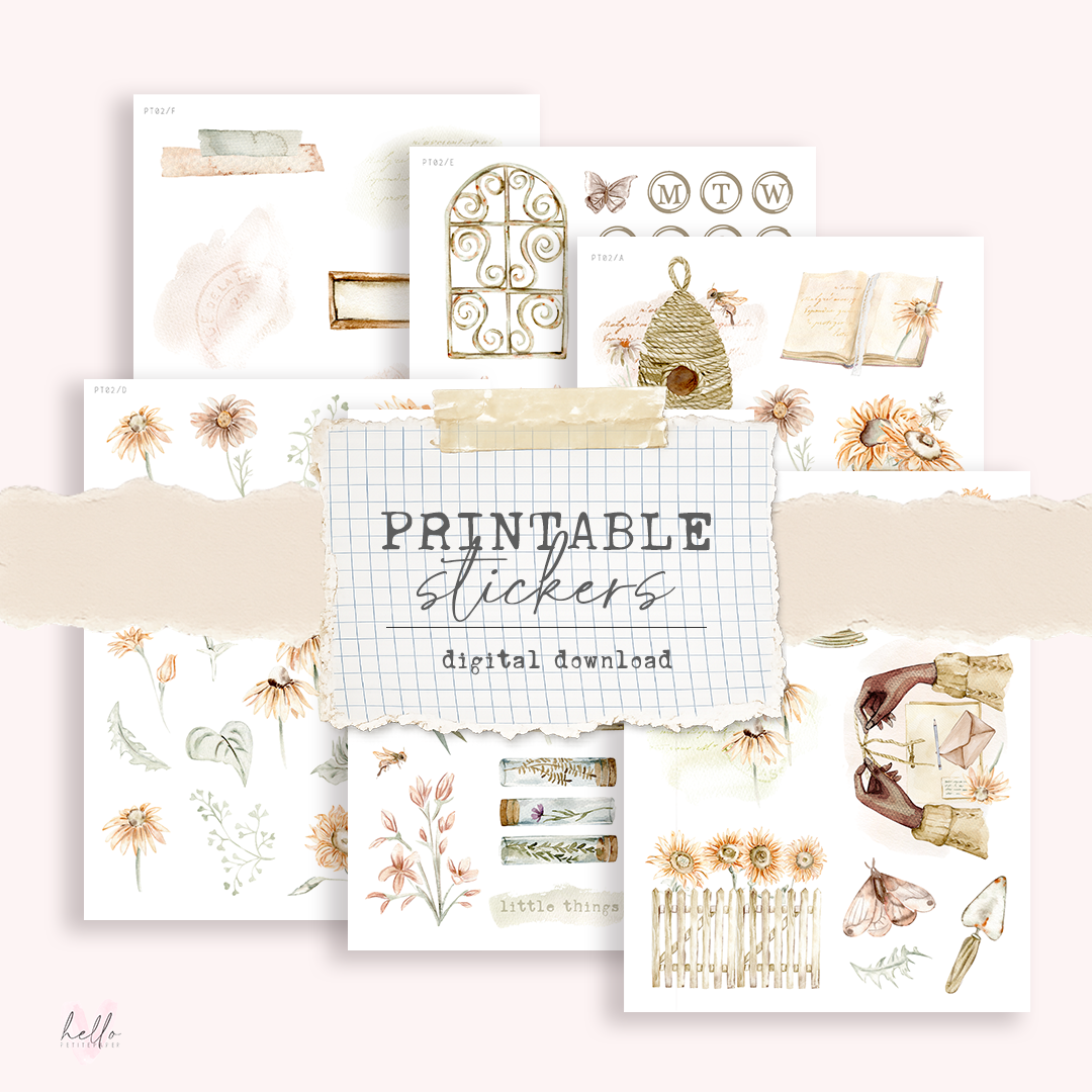 Printable sticker kit (Petite Tuesday 02) - digital download