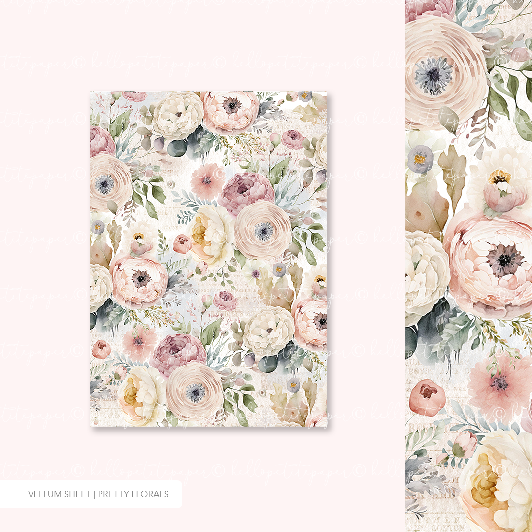 Vellum Paper - Pretty Floral (A4)