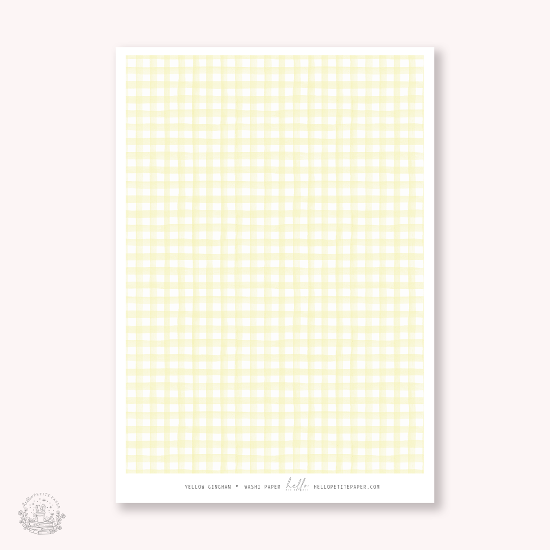 Washi paper - PASTEL Gingham collection | tearable washi sheet (select your design)