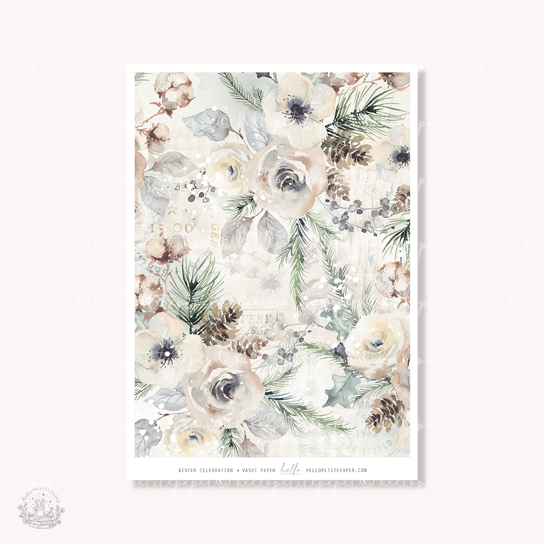 Winter Celebration | tearable washi sheet (1 sheet)