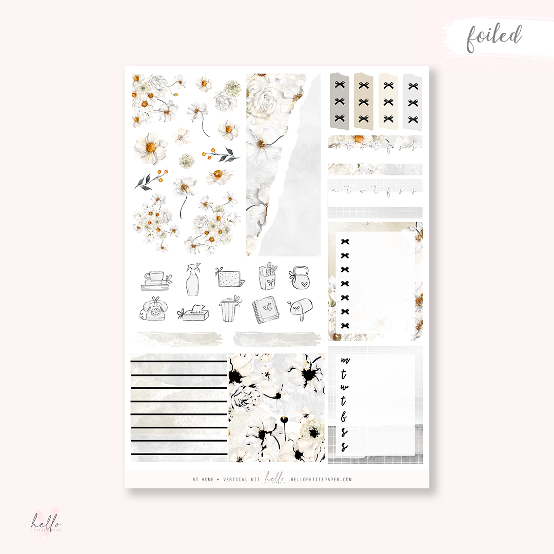 At home - FOILED KIT - premium matte paper sticker kit