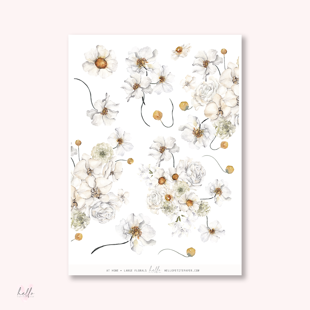 At home - Large Floral Deco Stickers
