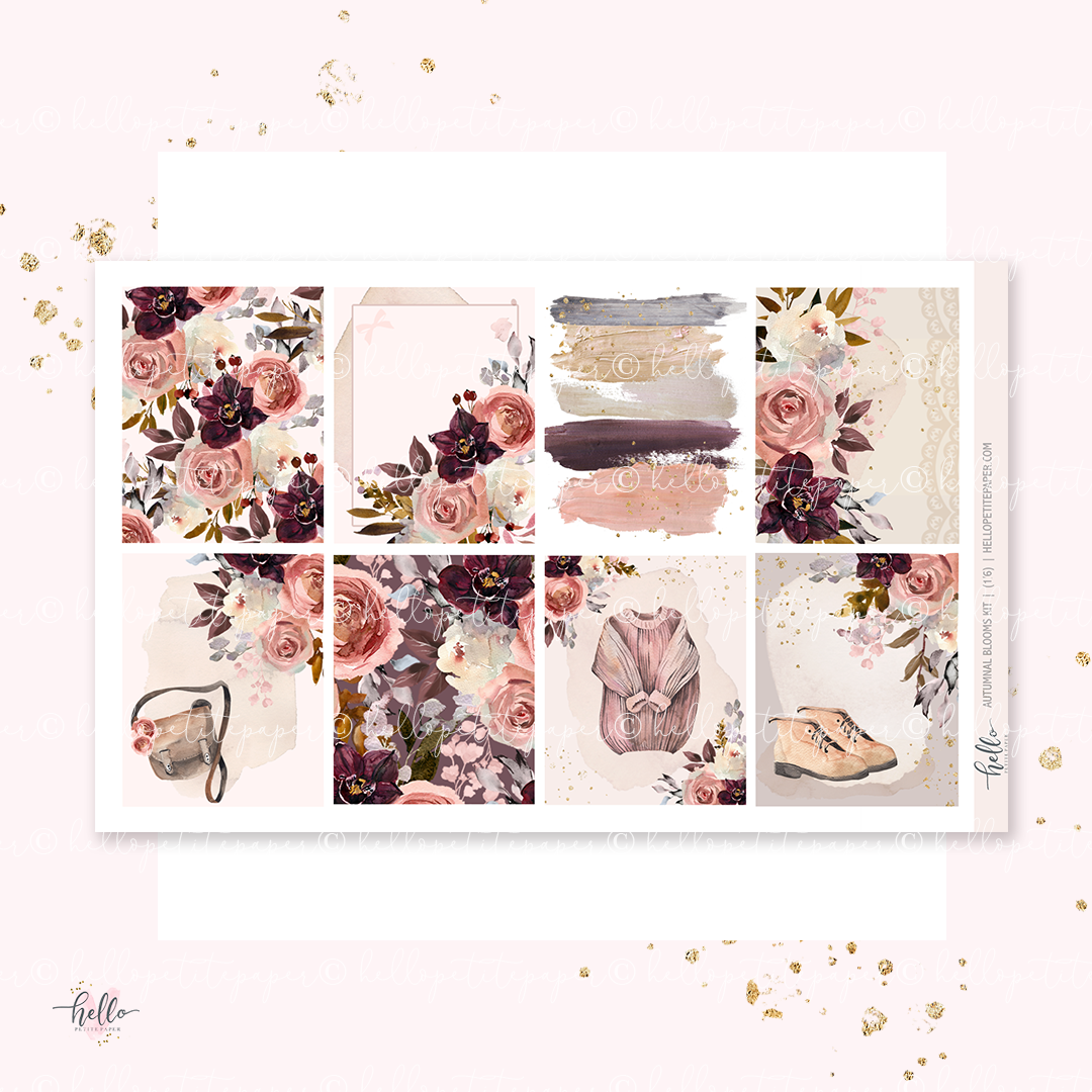 Printable stickers - Autumnal blooms sticker kit
