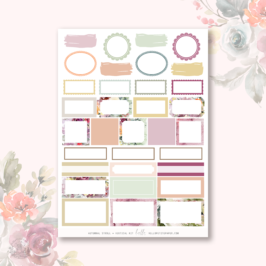 Autumnal Stroll - FOILED KIT - premium matte paper sticker kit