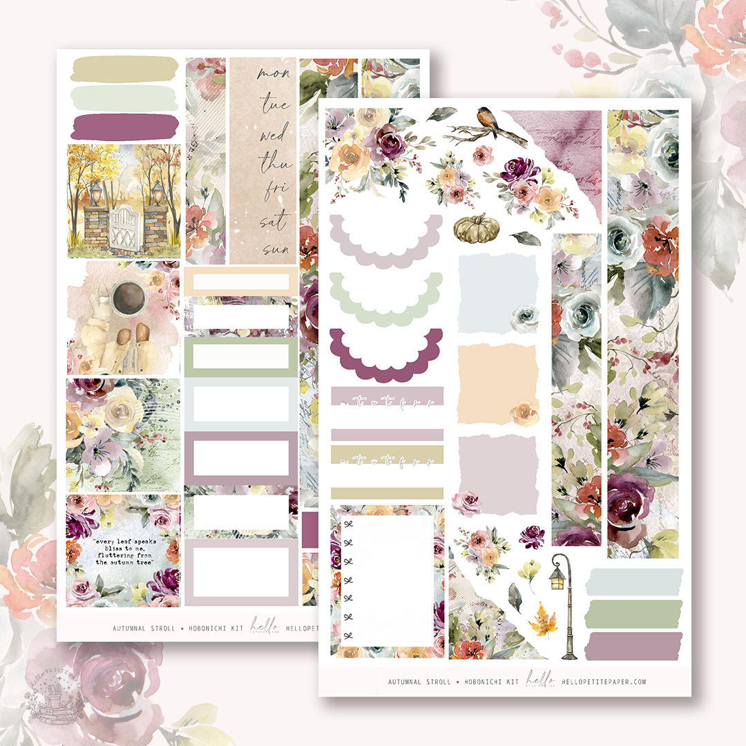 Autumnal Stroll - Hobonichi Cousin Sticker Kit