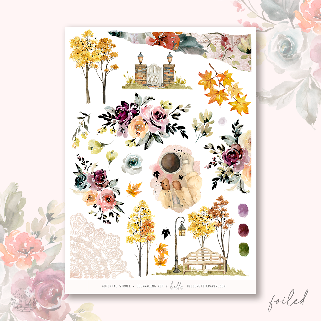 Autumnal Stroll - FOILED Journaling Sticker Kit