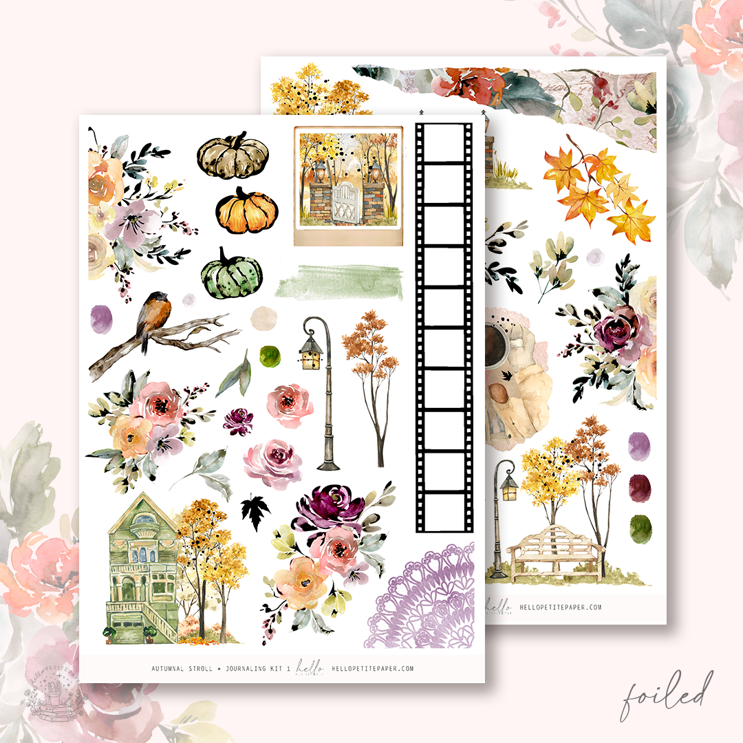 Autumnal Stroll - FOILED Journaling Sticker Kit