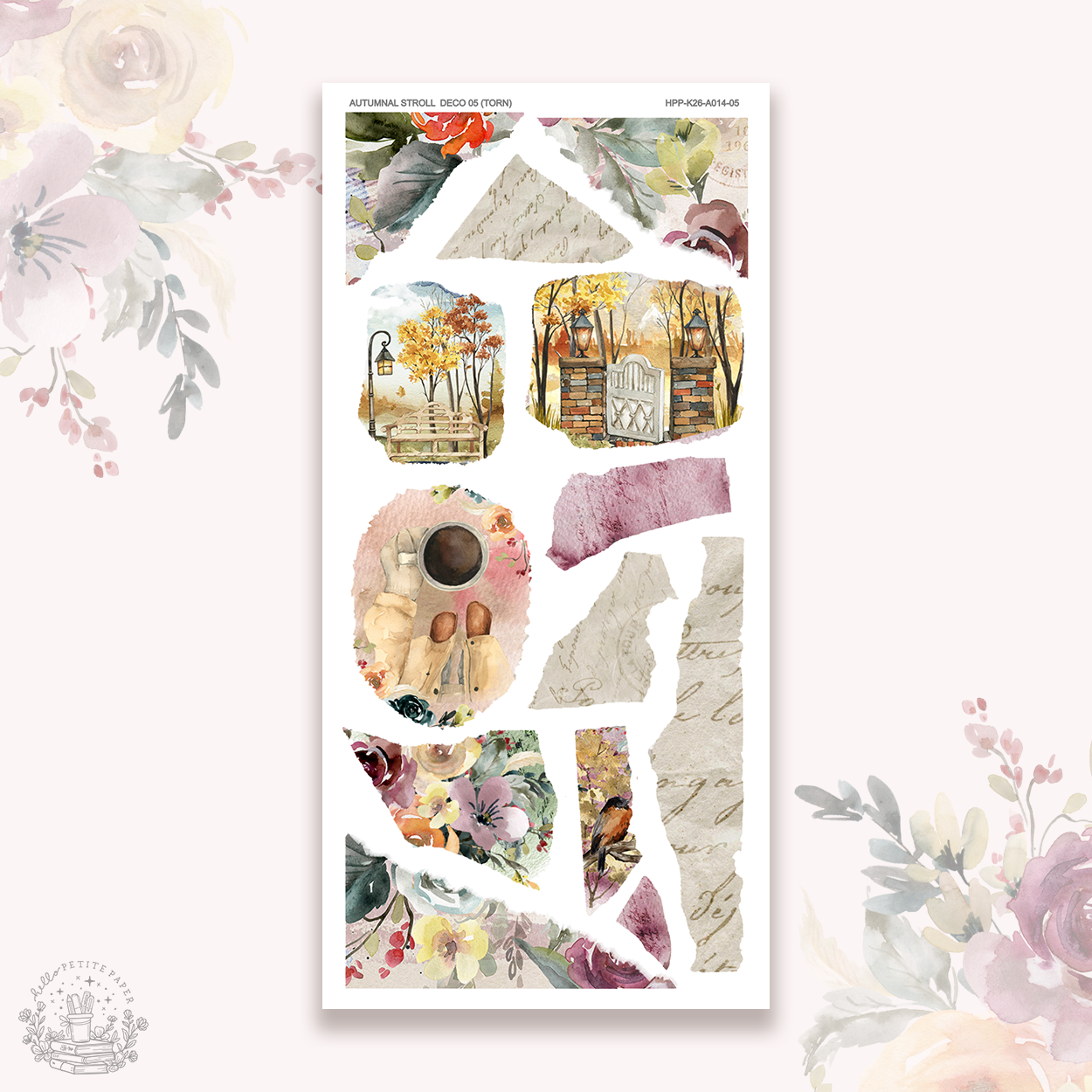Autumnal Stroll - Deco stickers 5 (torn papers)