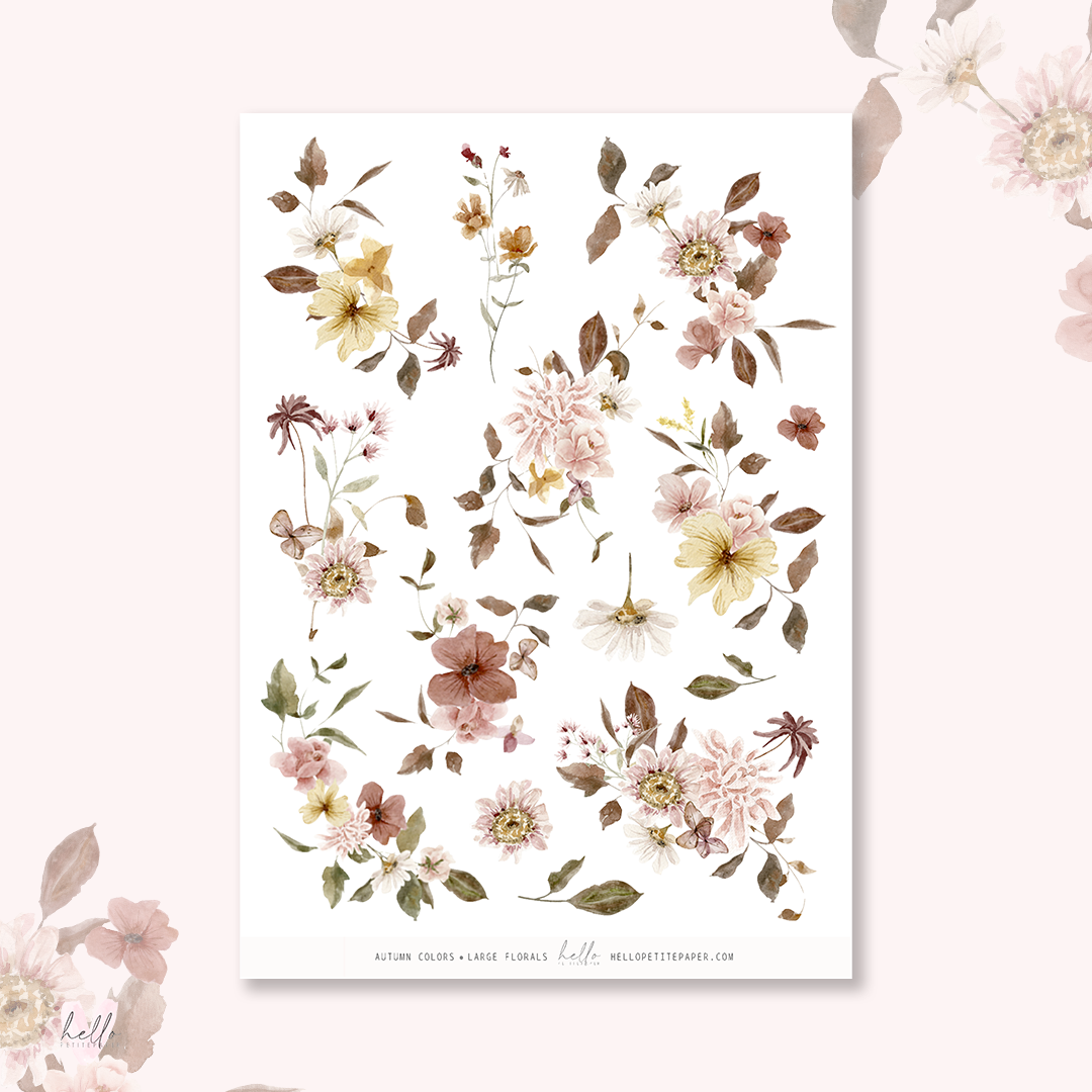 Autumn Colors - Large Floral Deco Stickers