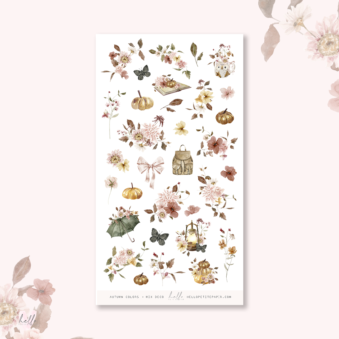 Autumn Colors - MIX deco, planner stickers