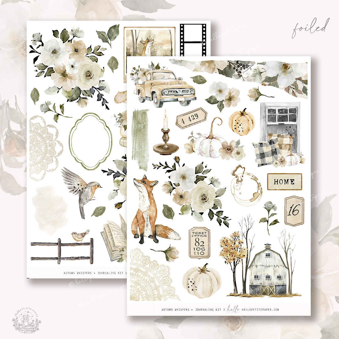 Autumn Whispers - FOILED Journaling Sticker Kit