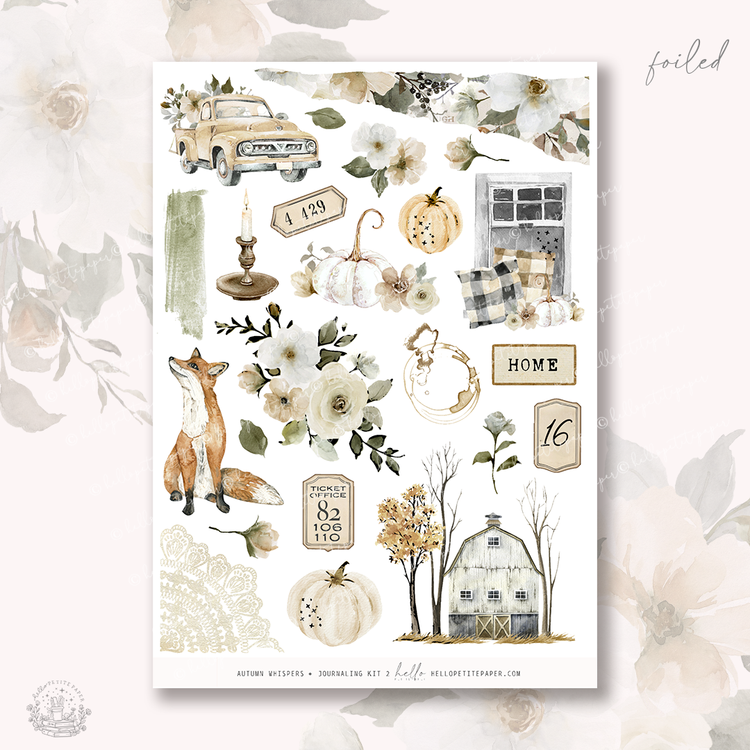 Autumn Whispers - FOILED Journaling Sticker Kit