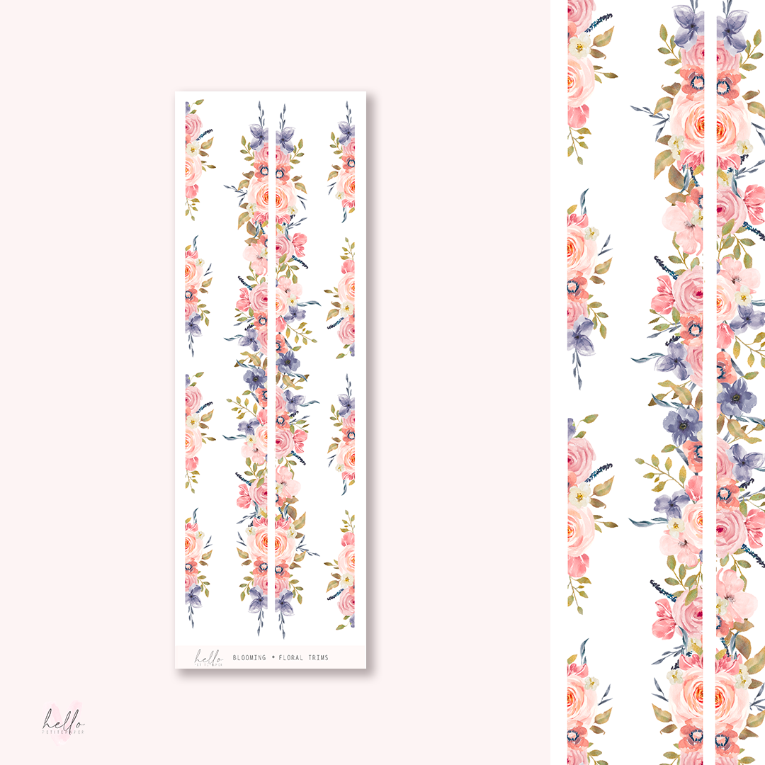 Floral trims | Blooming - planner stickers