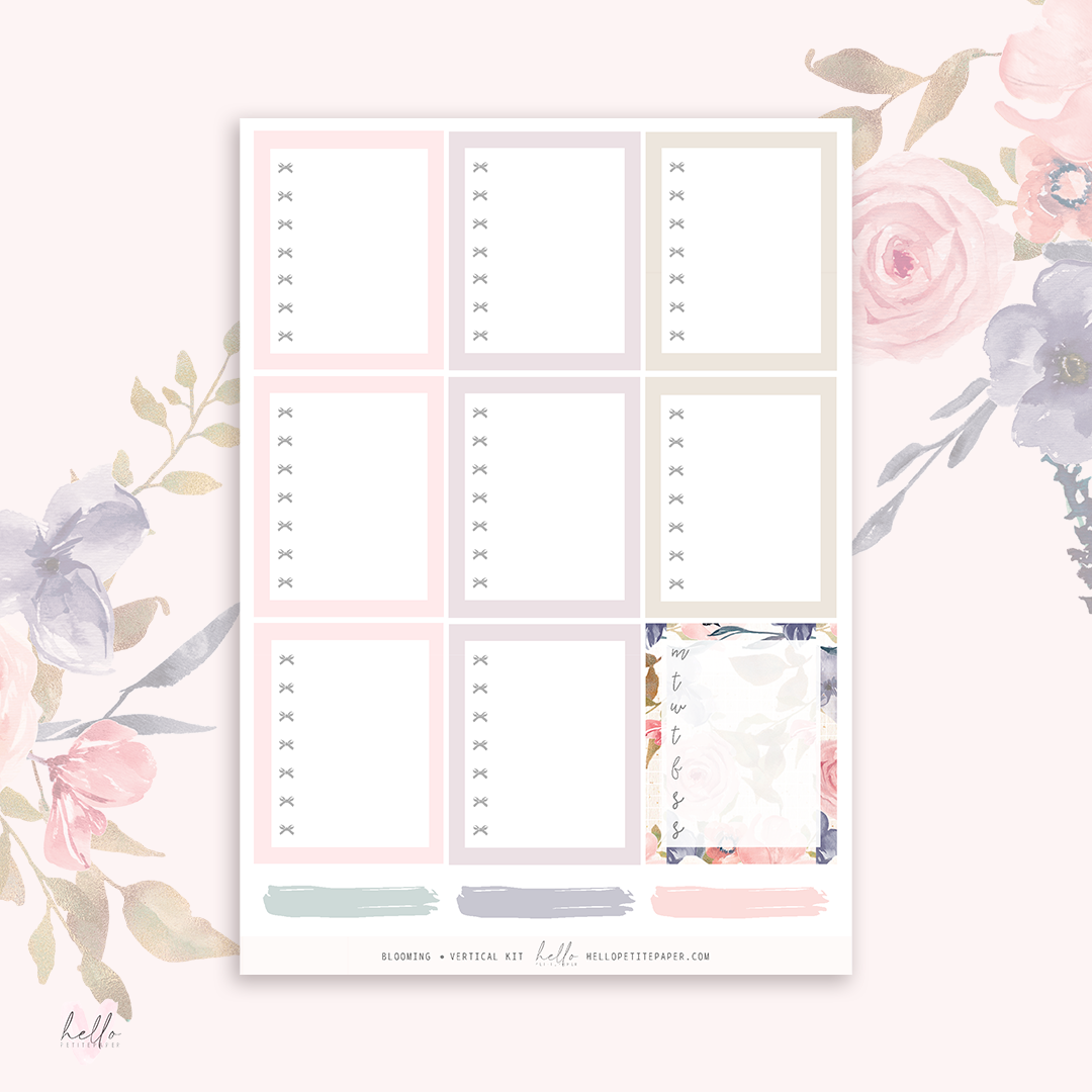 Blooming - FOILED KIT - premium matte paper sticker kit