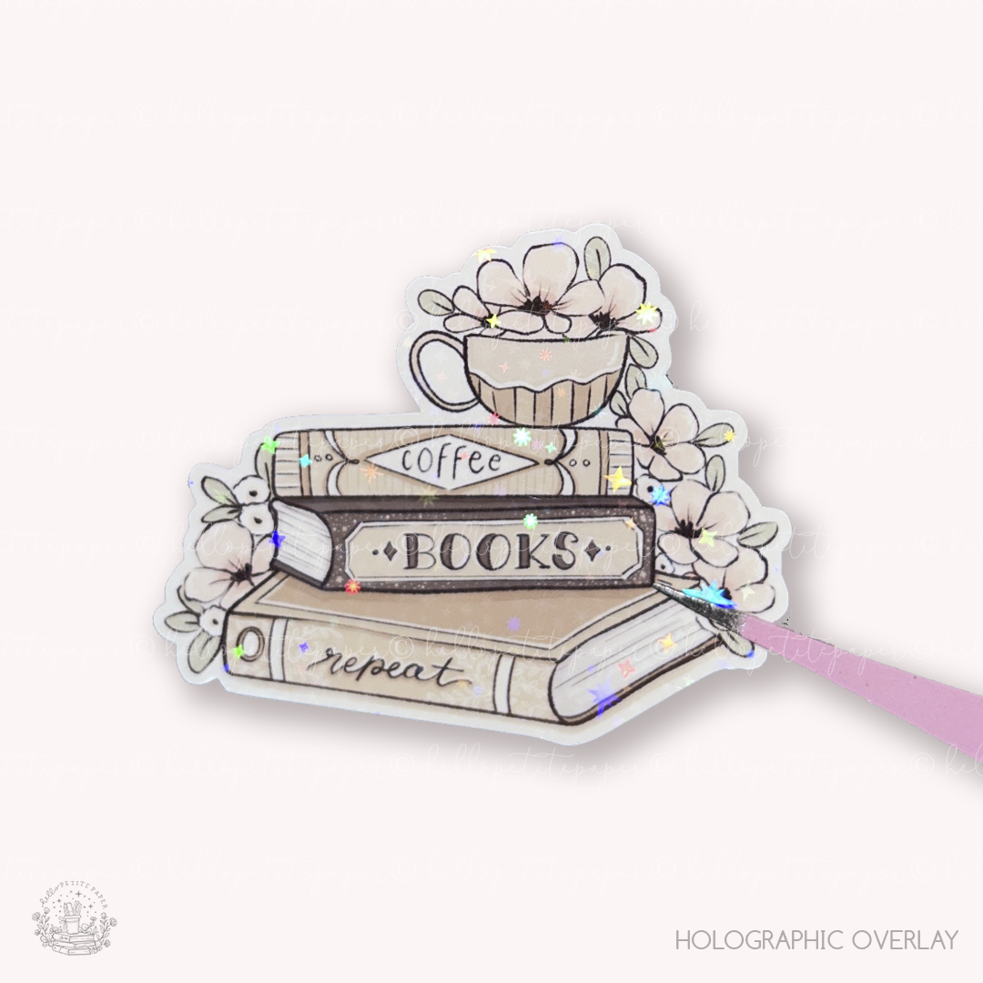 Holographic doodle STICKER die-cuts (BOOKISH v1) - pick your favorite