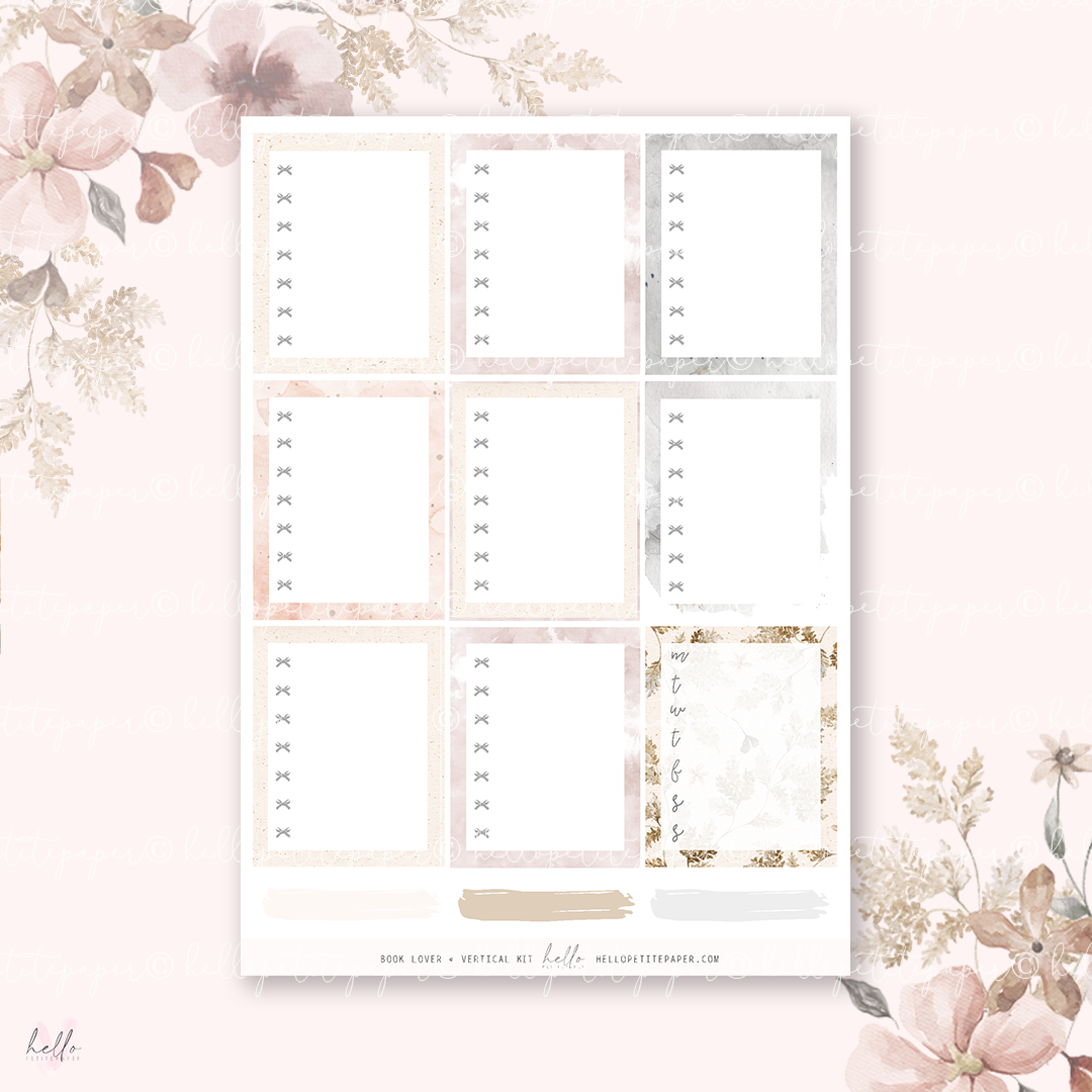 Book Lover - planner sticker kit