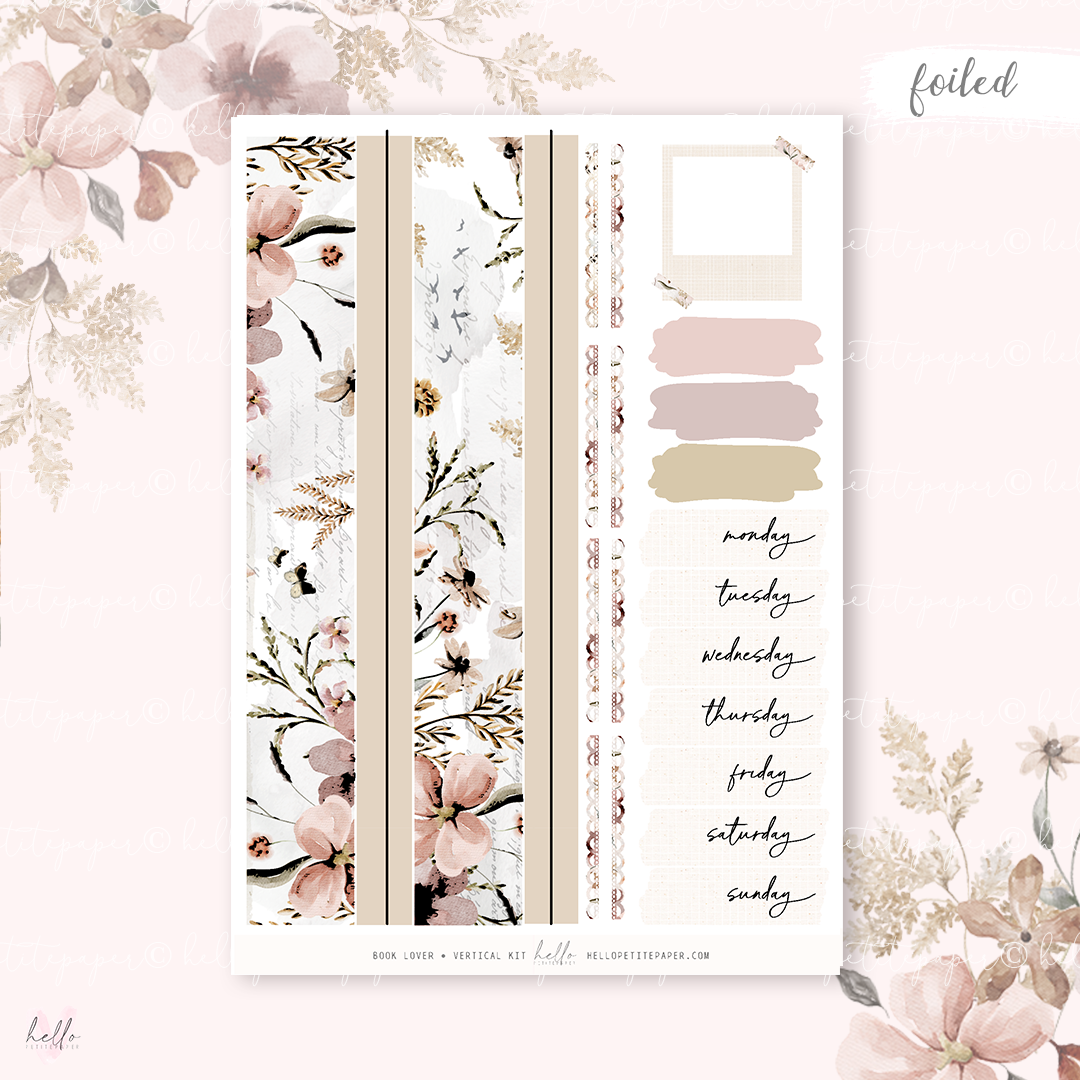 Book Lover - FOILED KIT - premium matte paper sticker kit