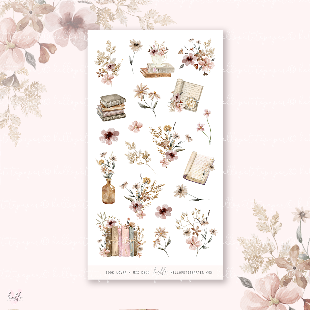 Book Lover - MIX deco, planner stickers