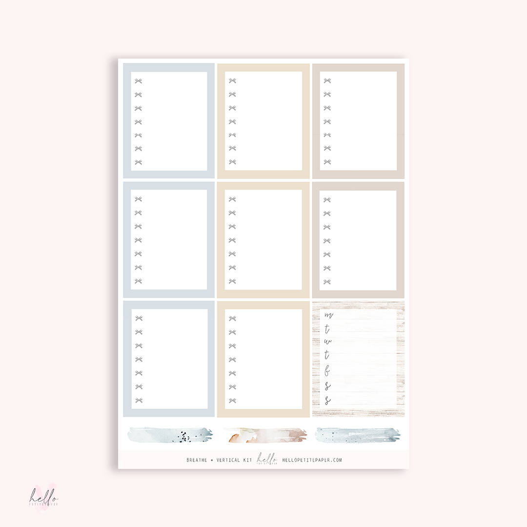 Breathe - planner sticker kit