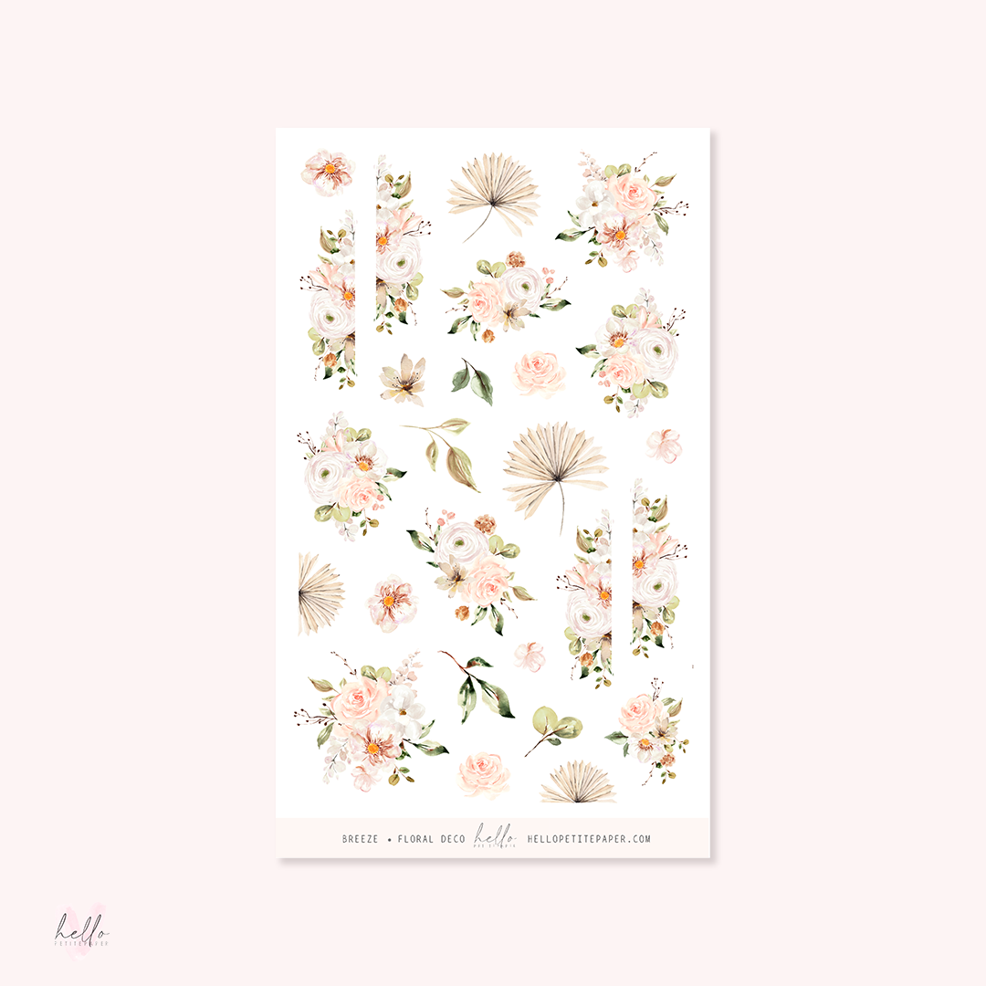 Breeze - floral deco, planner stickers