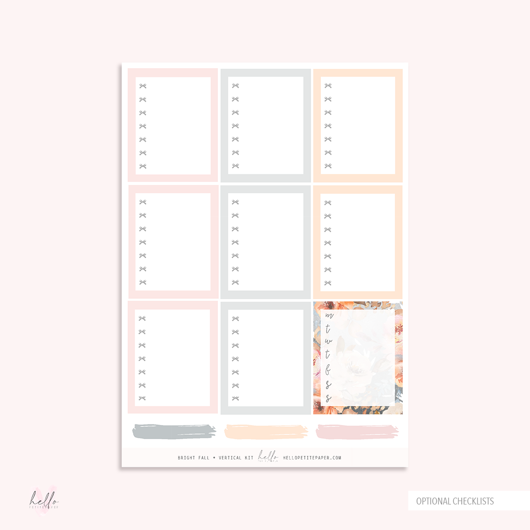 Bright Fall - FOILED KIT - premium matte paper sticker kit