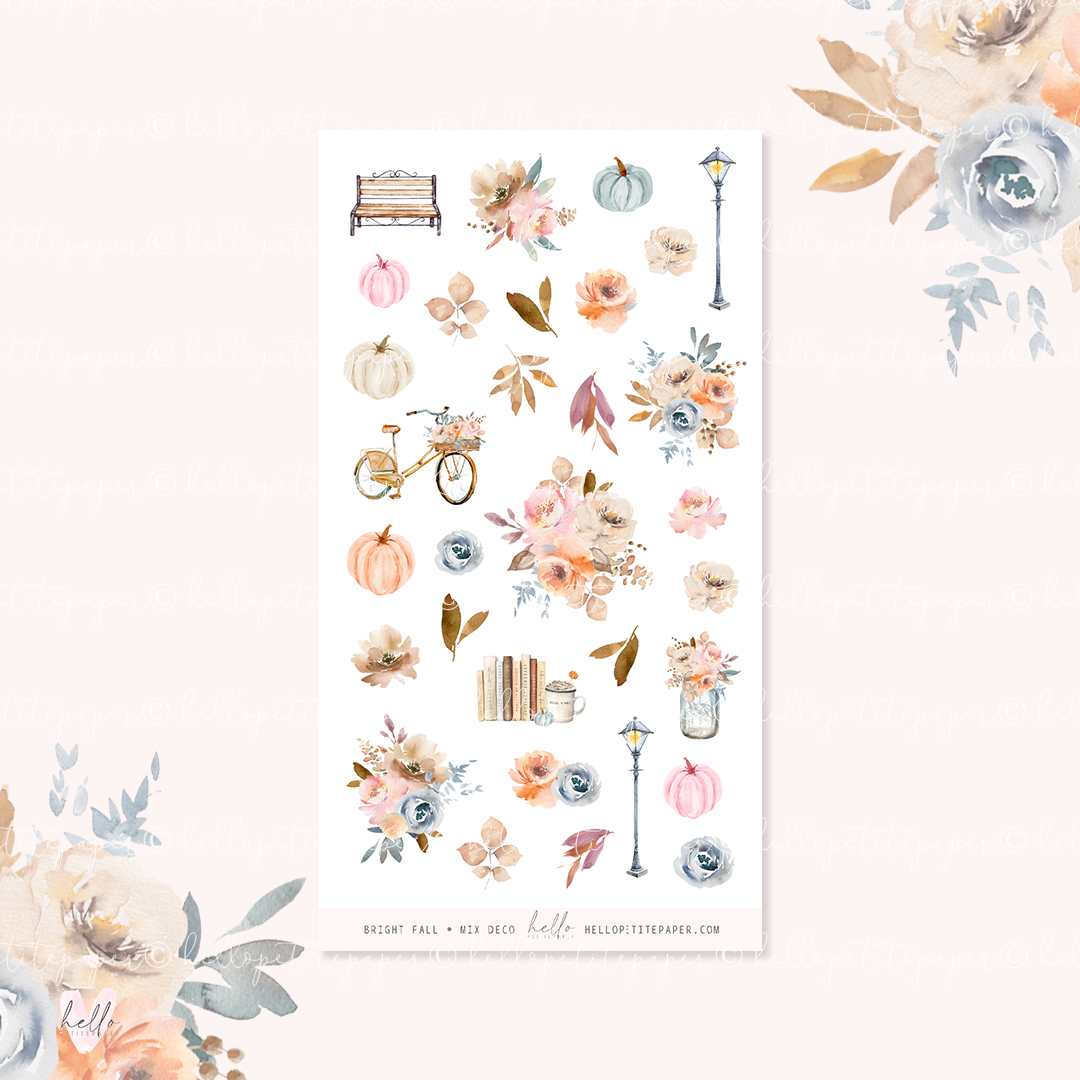 Bright Fall - MIX deco, planner stickers
