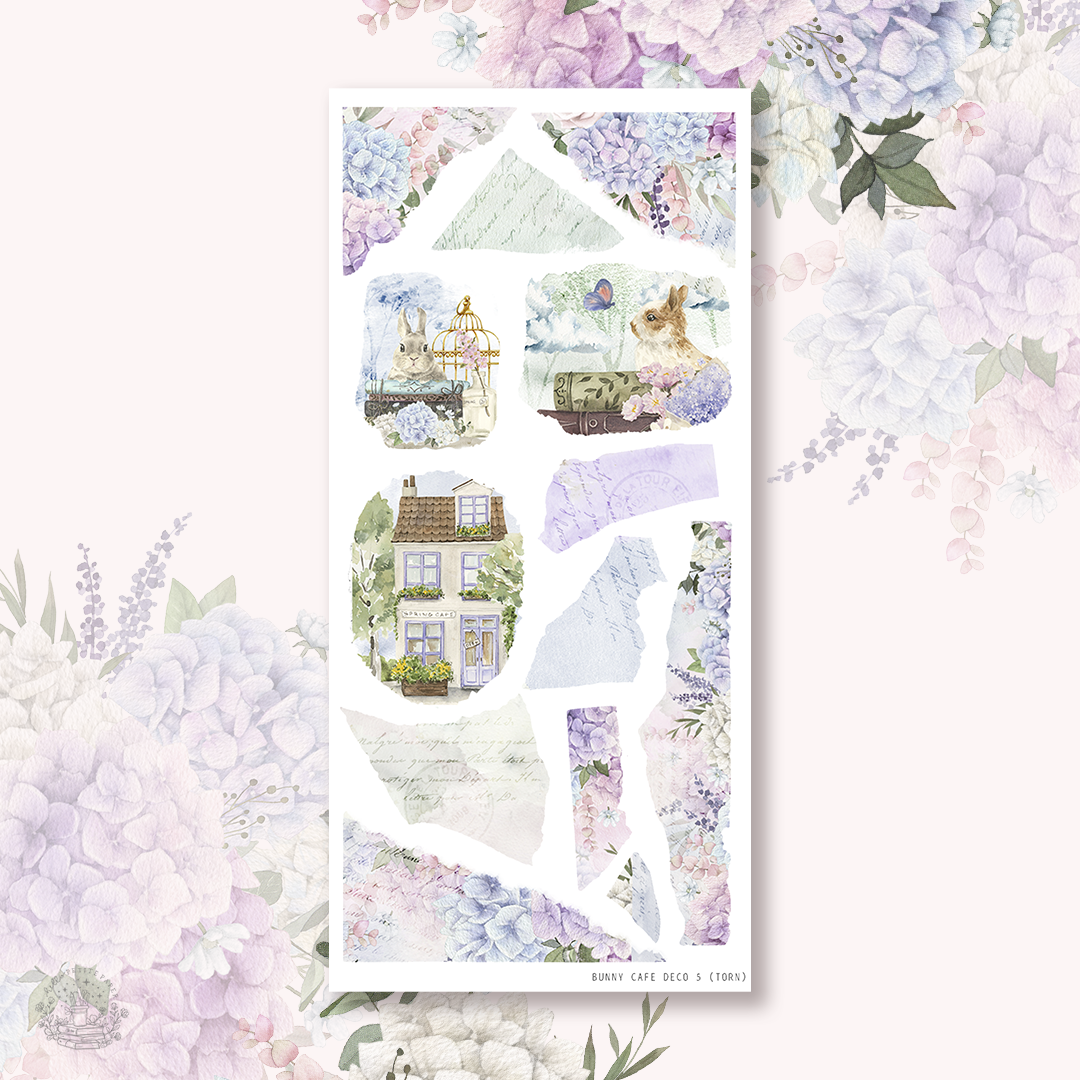Bunny Cafe - Deco stickers 5 (torn papers)