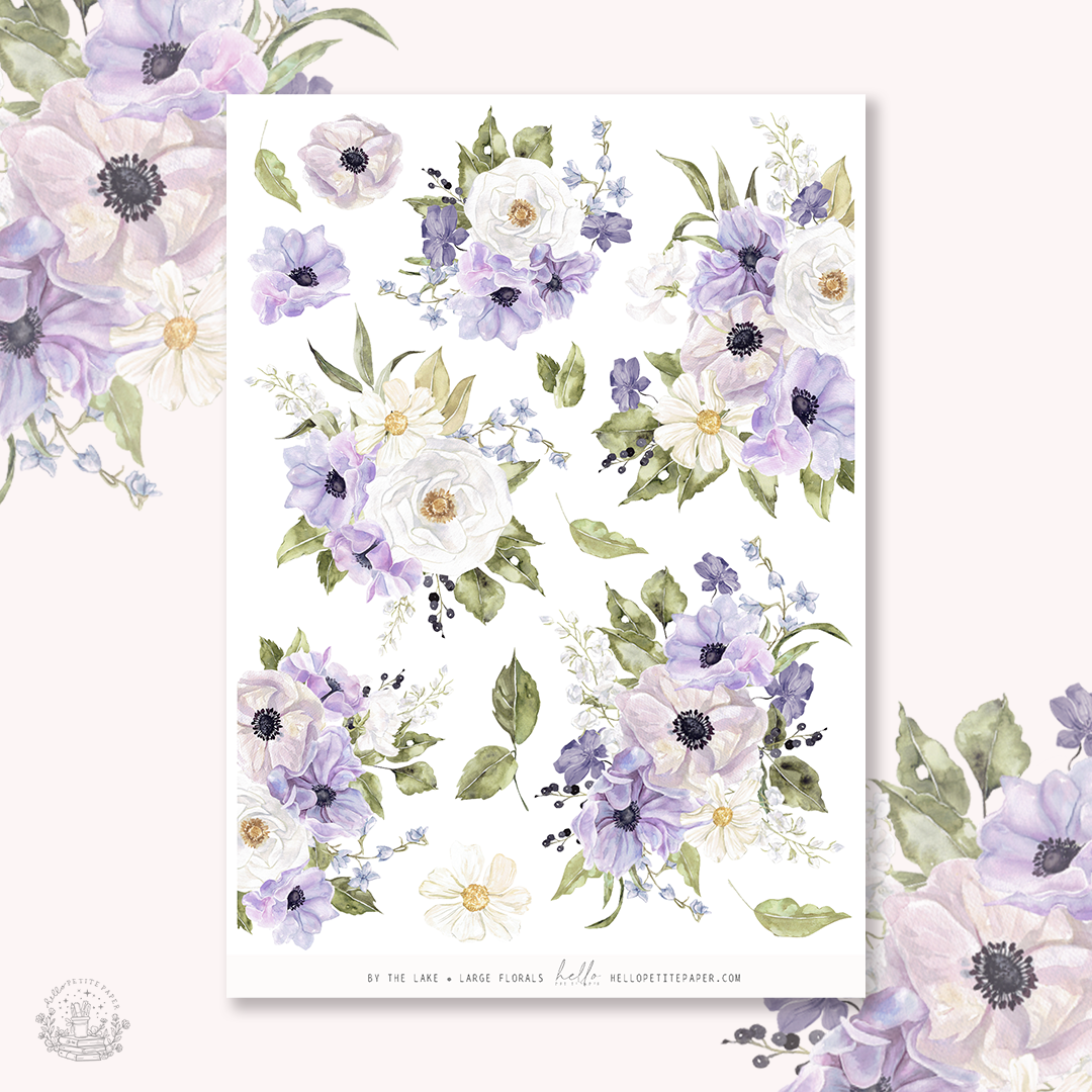 By the Lake - Large Floral Deco Stickers