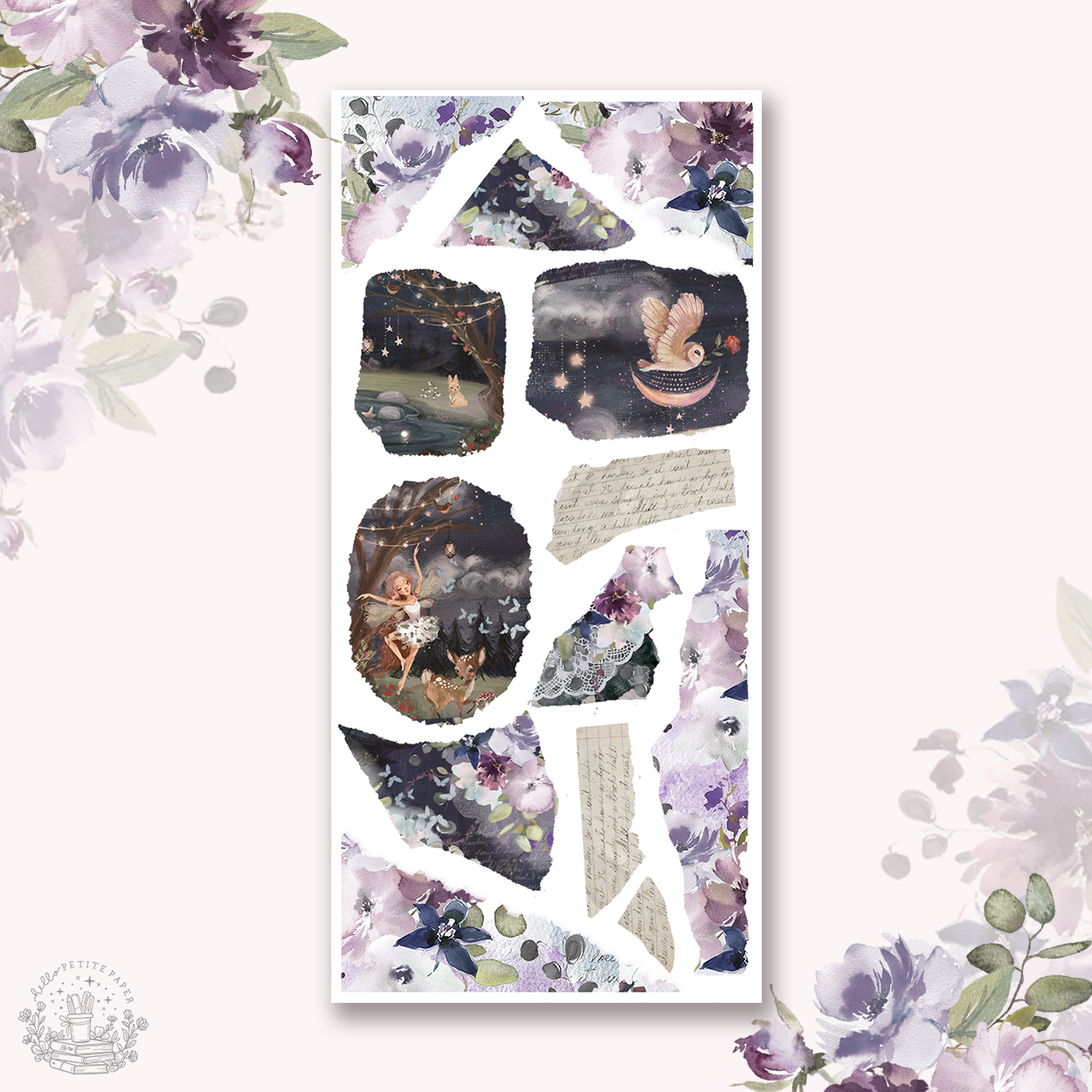 By the moonlight - Deco stickers 5 (torn papers)