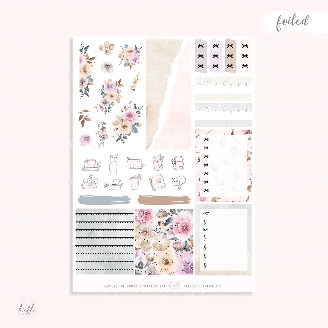 Capture the moment - FOILED KIT - premium matte paper sticker kit