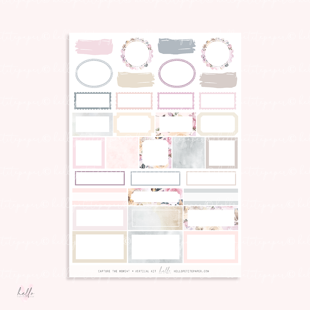 Capture the moment - FOILED KIT - premium matte paper sticker kit