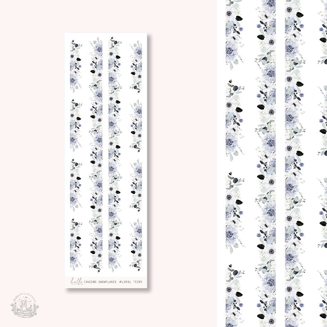 Chasing Snowflakes - floral trims | planner stickers