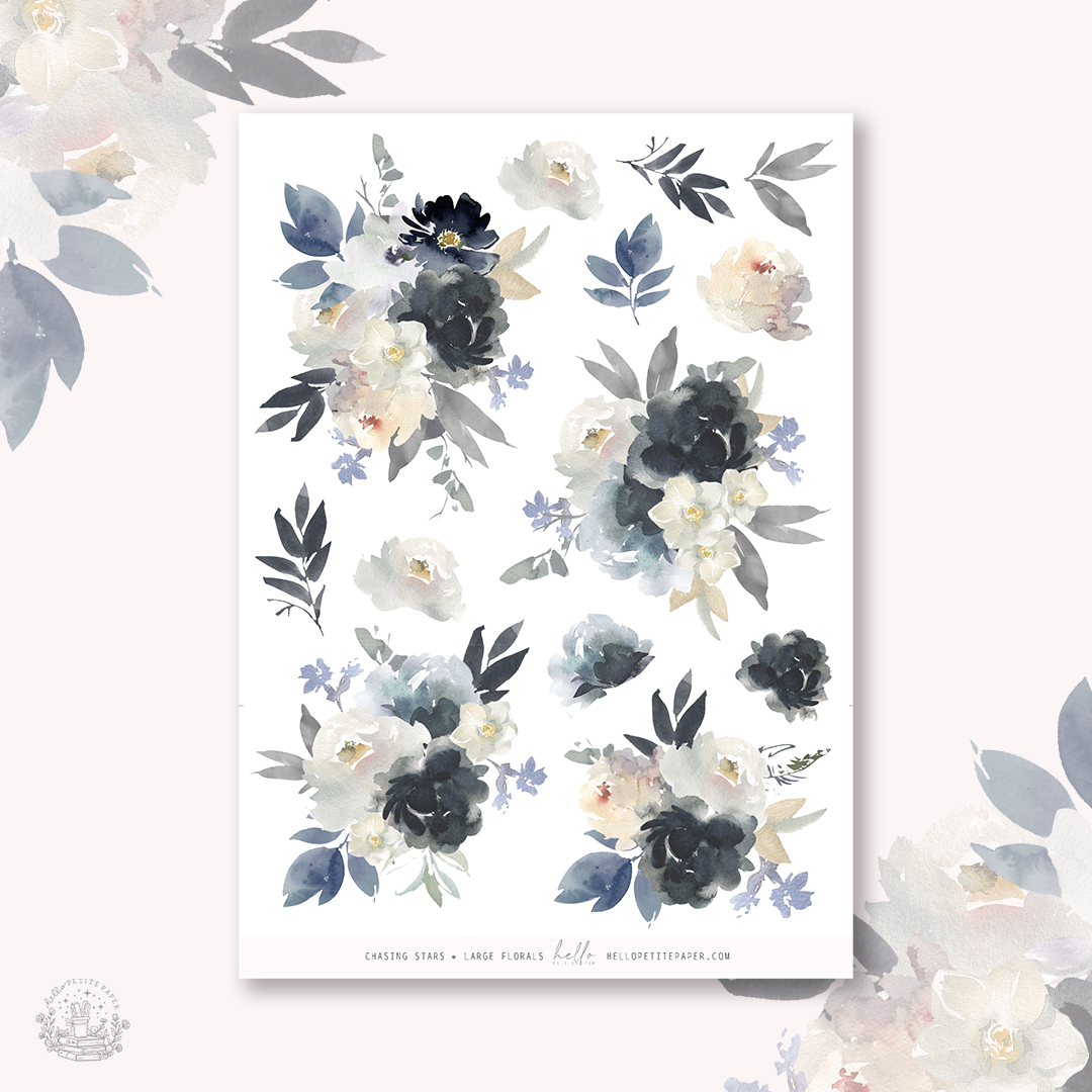 Chasing stars - Large Floral Deco Stickers