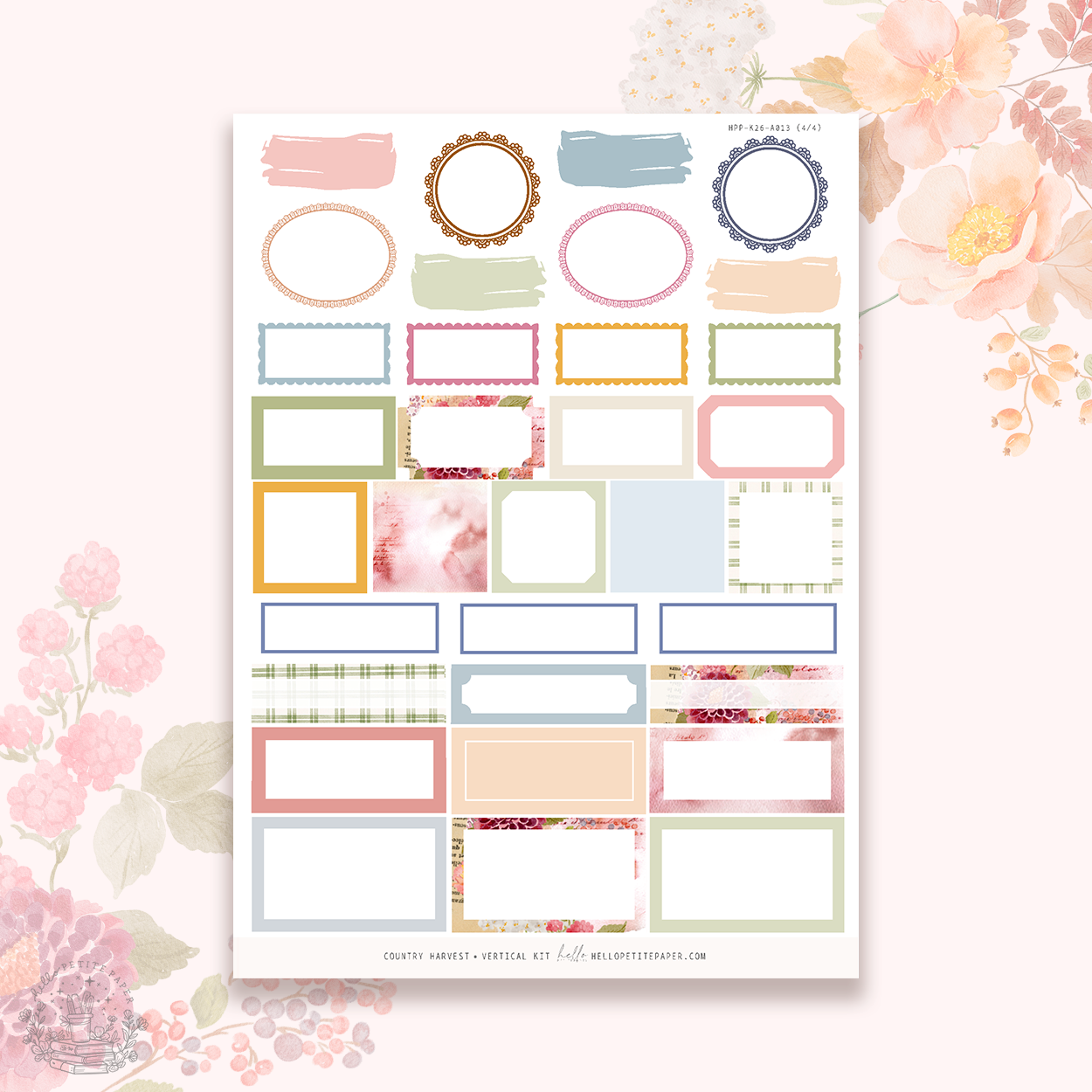 Country Harvest - gold FOILED KIT - premium matte paper sticker kit