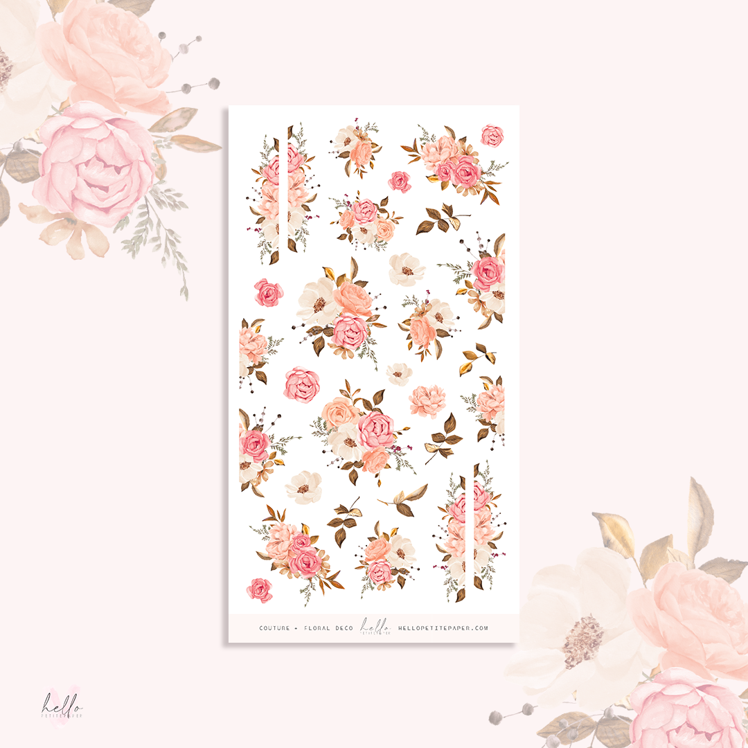 Couture - floral deco, planner stickers