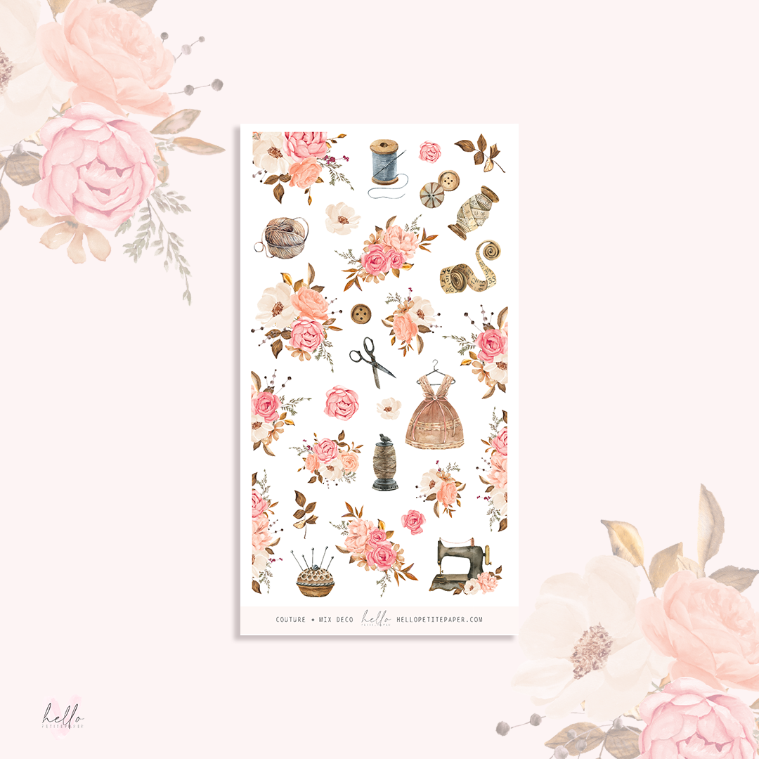 Couture - MIX deco, planner stickers