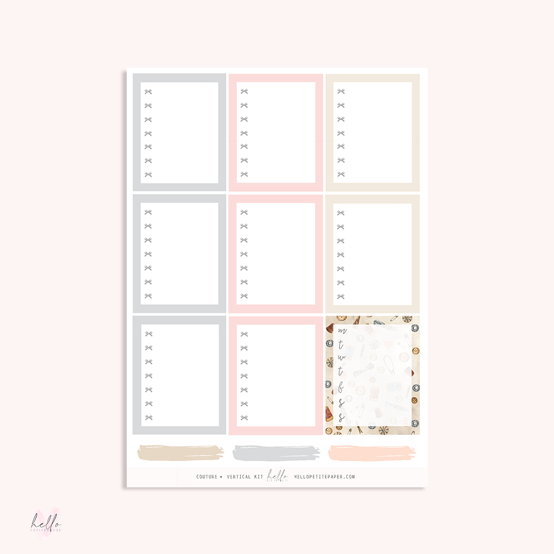 Couture - planner sticker kit
