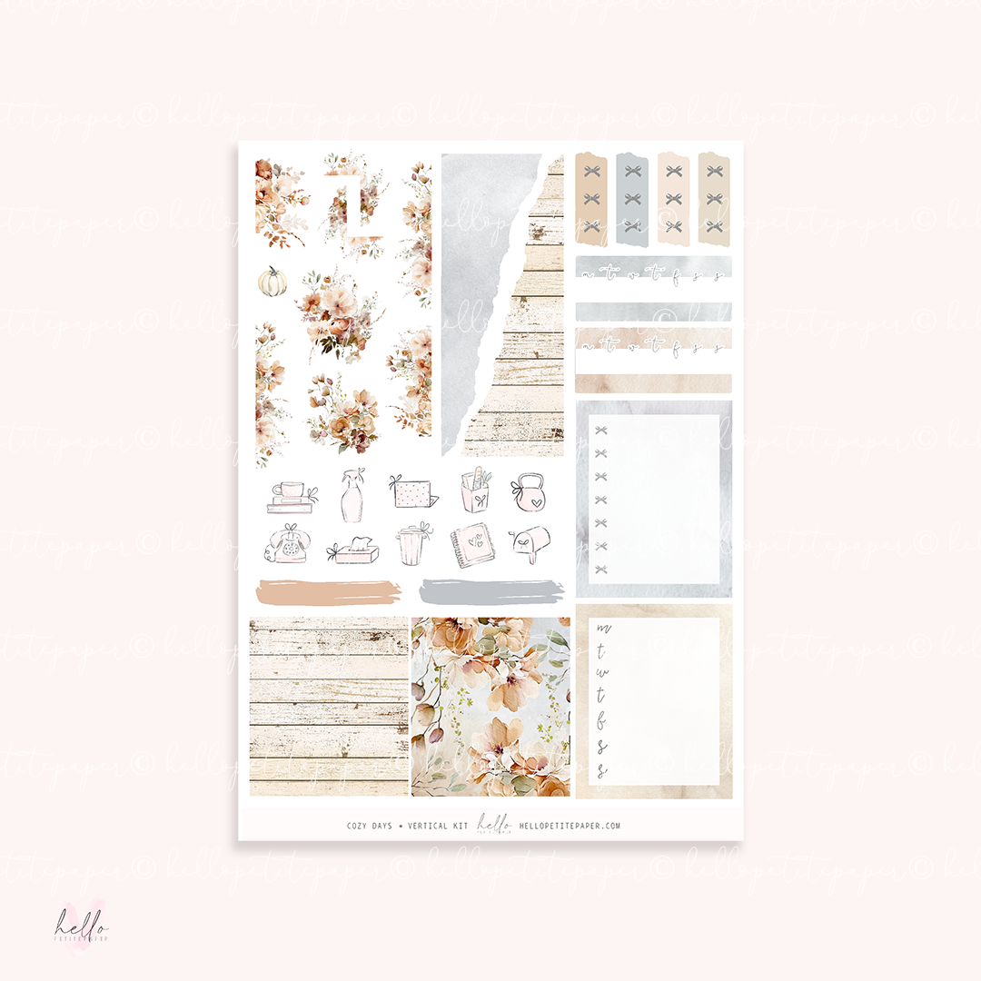 Cozy Days - planner sticker kit