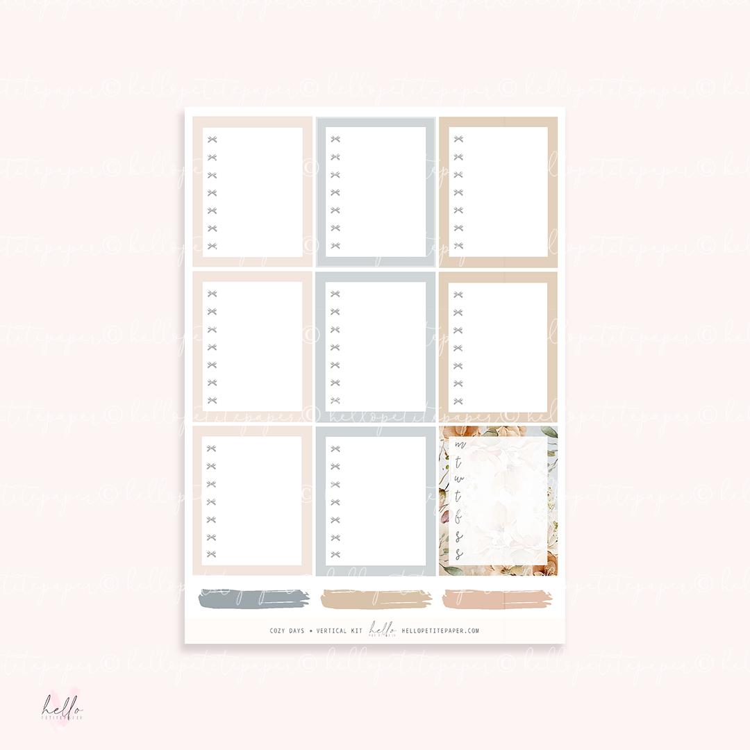 Cozy Days - FOILED KIT - premium matte paper sticker kit