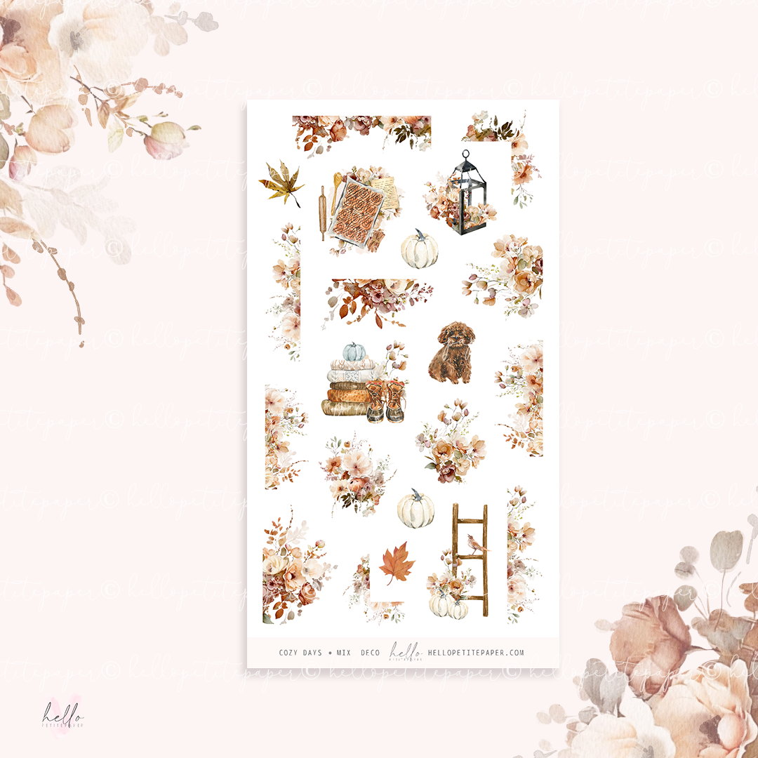 Cozy Days - MIX deco, planner stickers