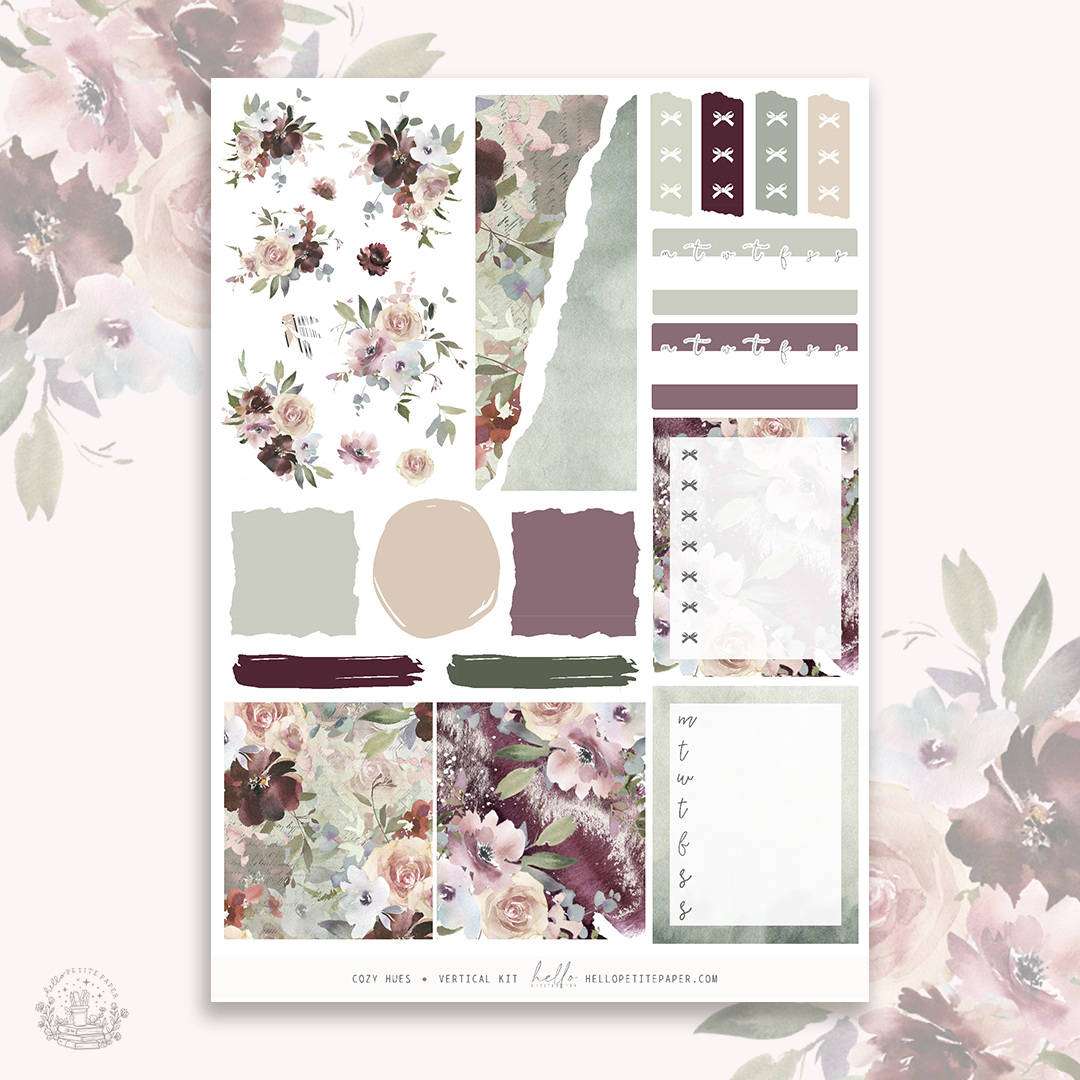 Cozy Hues - vertical planner sticker kit (4 sheets or a la carte)