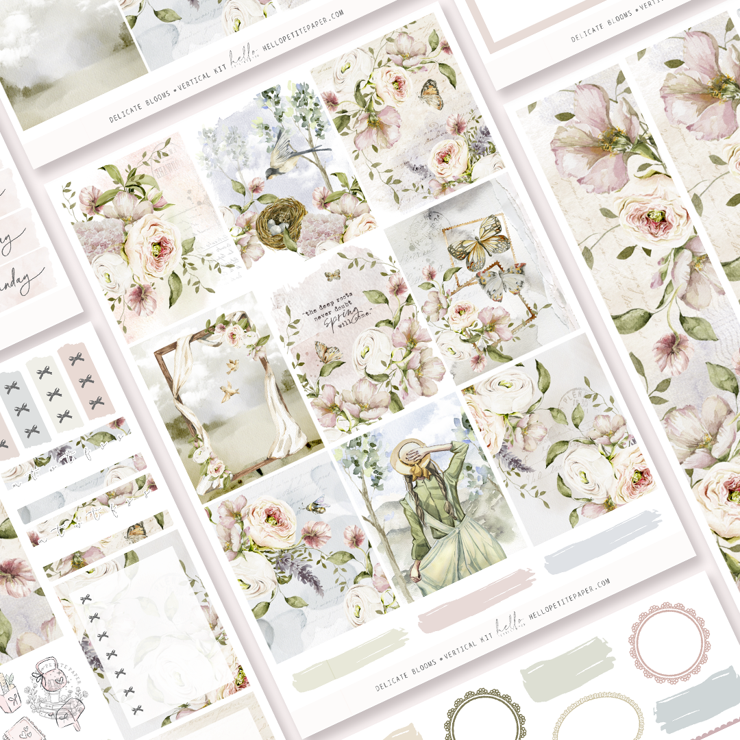Delicate Blooms - planner sticker kit (4 sheets or a la carte)
