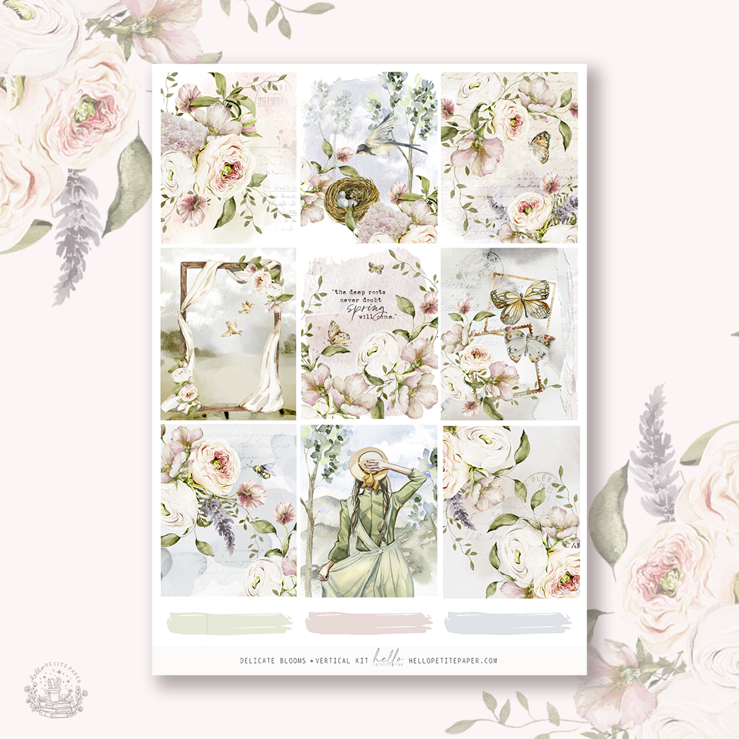 Delicate Blooms - planner sticker kit (4 sheets or a la carte)