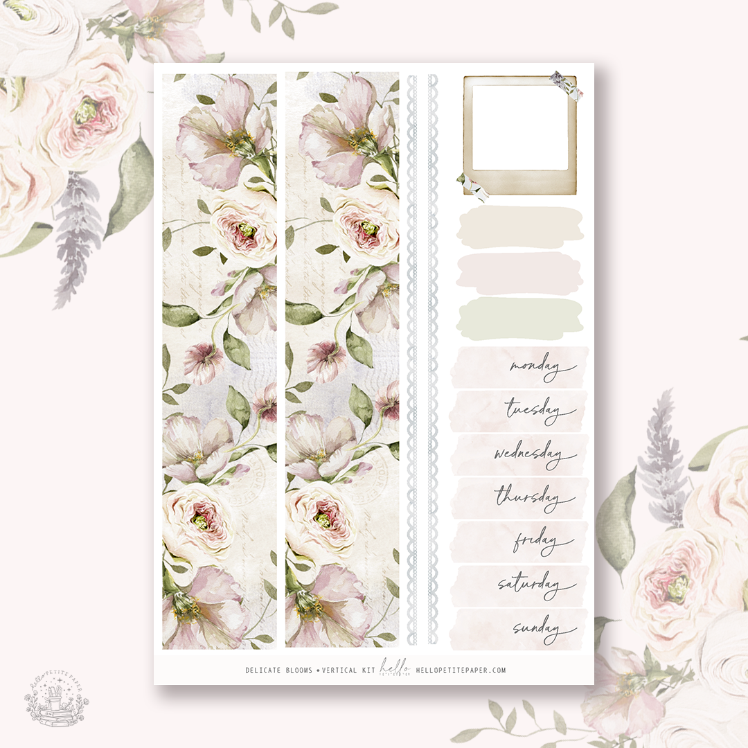 Delicate Blooms - planner sticker kit (4 sheets or a la carte)